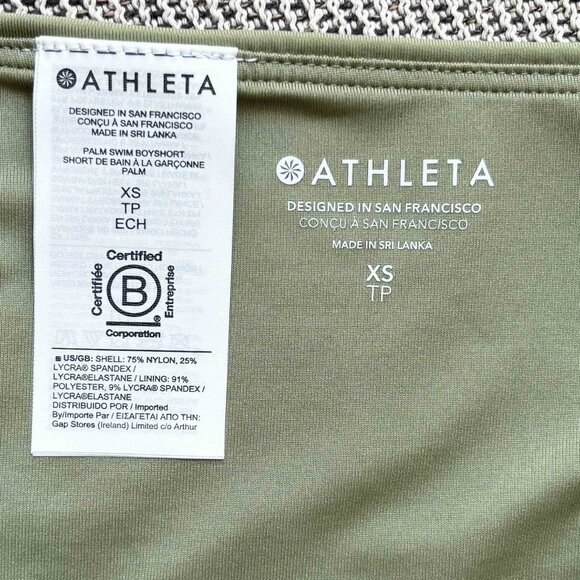 Athleta Eucalyptus Olive Palm Swim Boyshort size XS - Picture 5 of 11